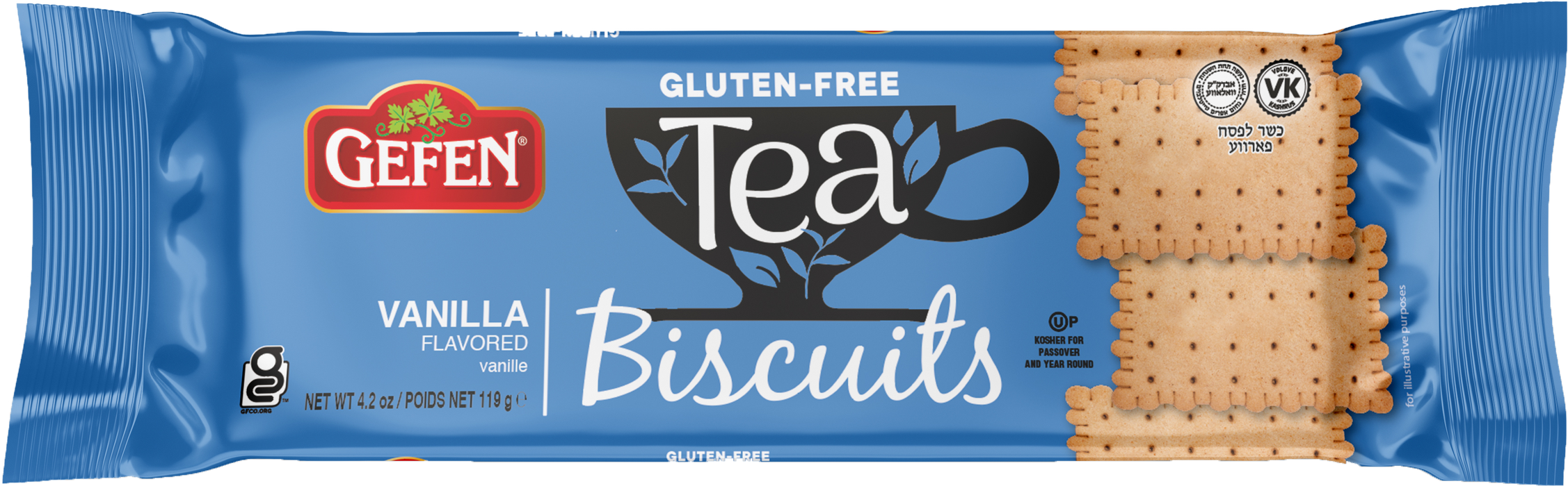 Gefen Tea Bscts Gluten Free Vanilla Passover 4.2 OZ