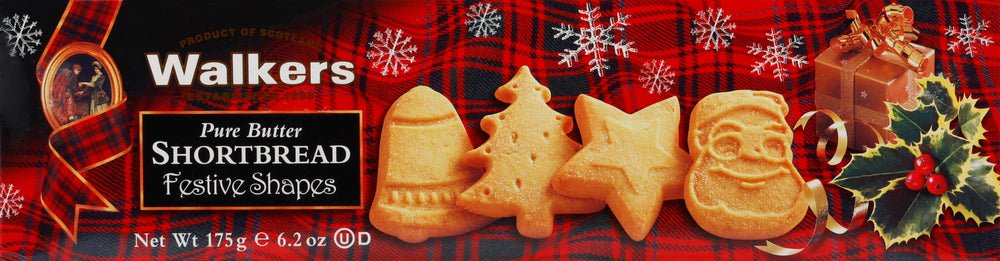 Walker`S Shortbread  Cookies Pure Butter Festive Shapes  6.2 Oz