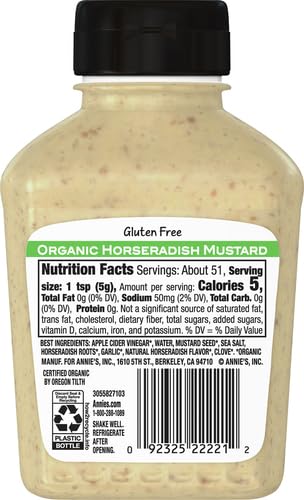 Annie's Naturals Organic Horseradish Mustard 9 oz