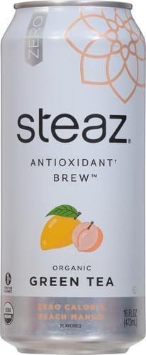 Steaz  Organic Green Tea Zero Calorie Peach Mango  16 Fl Oz