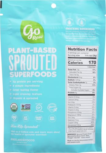 Go Raw Organic Sprouted Salt Vinegar Snacking Seeds 4 oz