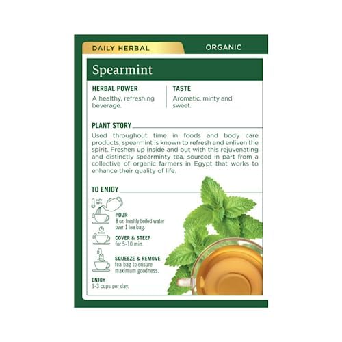 Traditional Medicinals  Organic Spearmint Herbal Tea  Tea Bags  16 Bag