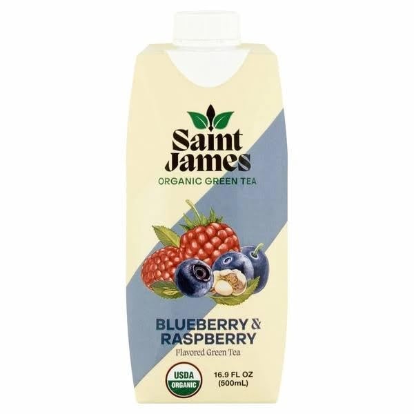 Saint James Organic Tea Blue Raspberry 16.9 Ounce