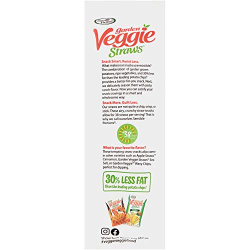 Sensible Portions  Garden Veggie Straws Zesty Ranch  5 Oz