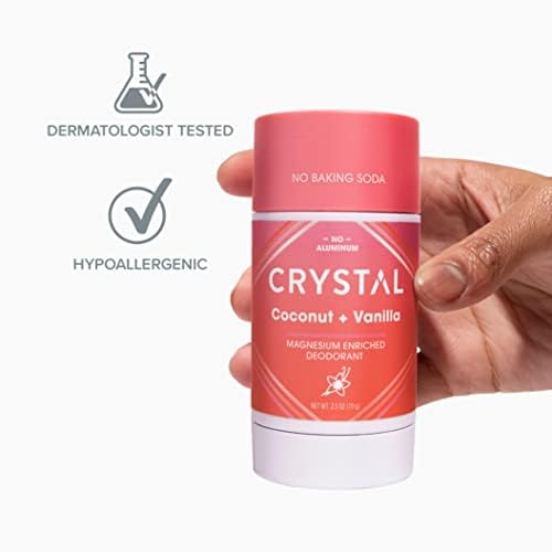 Crystal Deodorant Stick Magnesium Enriched  Coconut Vanilla 2.5 Oz