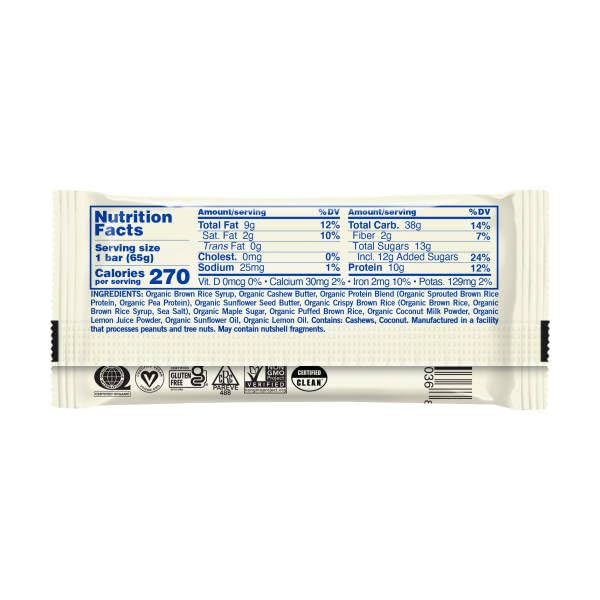 Gomacro  Organic Lemon Protein Bars   2.3 Oz