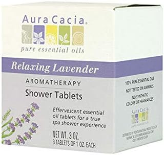 Aura Cacia Aromatherapy Shower Tablets Relaxing Lavender 3 Tablets 3 Oz