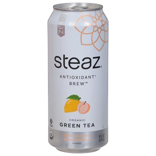 Steaz  Organic Green Tea Zero Calorie Peach Mango  16 Fl Oz