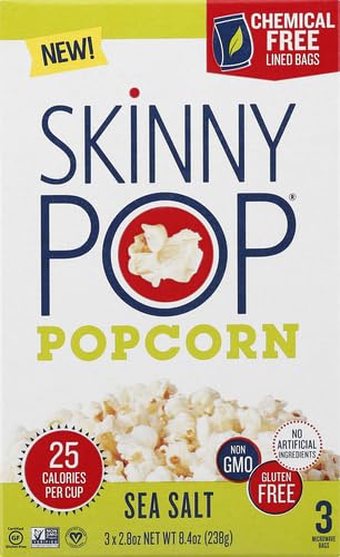 Skinnypop Popcorn  Microwave Popcorn Sea Salt  3/2.8 Oz.