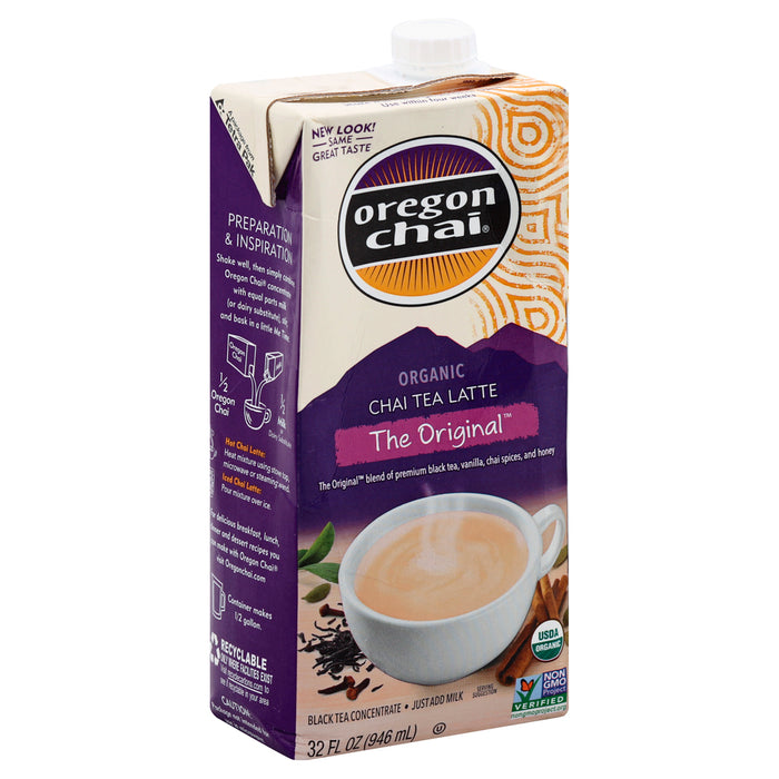 Oregon Chai Organic Original Chai Tea Latte Concentrate Carton 32 Fl Oz