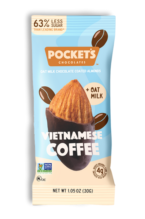 Pocket's Vietnamese Coffee Chocolate Almonds 1.05oz