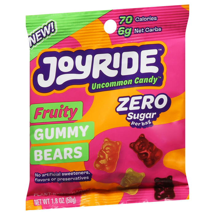 Joyride Uncommon Zero Sugar Fruity Gummy Bears Candy 1.8 oz