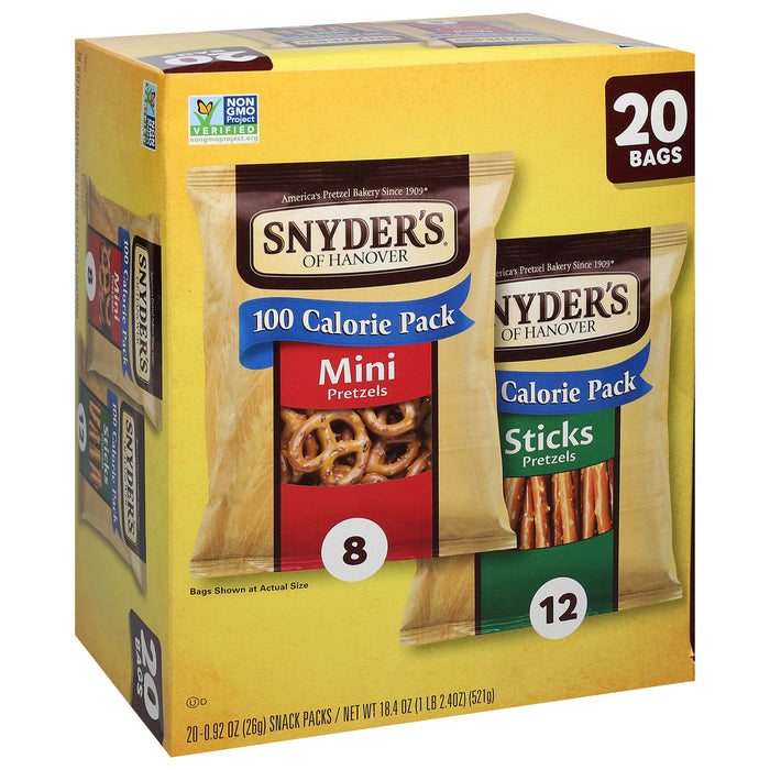 Snyder's of Hanover Pretzels Minis and Sticks 20 Ct Variety Pack