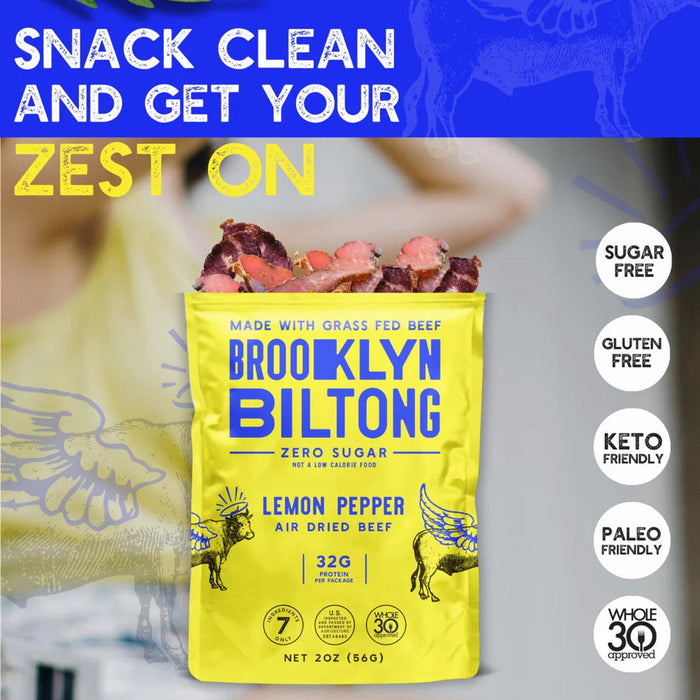 Brooklyn Biltong Jerky Lemon Pepper 2oz