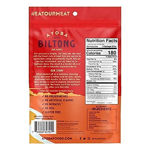 Ayoba-yo Beef Biltong Spicy 2 oz