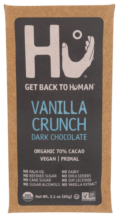 Hu Kitchen  Organic Dark Chocolate Vanilla Crunch Bar   2.1 Oz