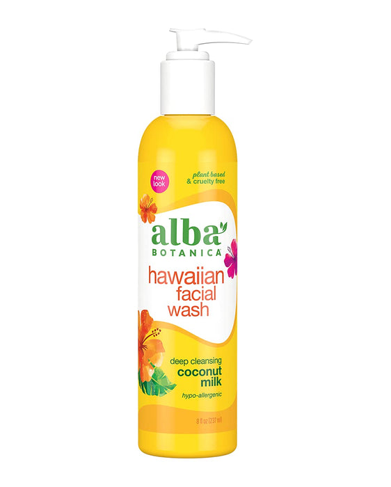 Alba Botanica Deep Cleansing Coconut Milk Hawaiian Facial Cleanser 8 Oz