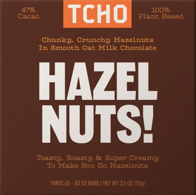 Tcho Chocolate Bar Hazel Nuts! Oat Milk 2.5 Oz