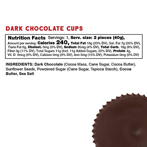 Free 2 B  Sun Cups Dark Chocolate With Sunflower Butter   1.4 Oz