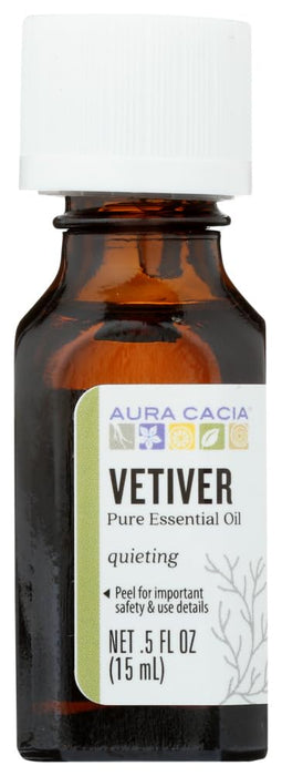 Aura Cacia  Pure Essential Oil Vetiver  1 Each  0.5 Oz