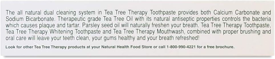 Tea Tree Therapy  Toothpaste Tea Tree With Baking Soda  1 Each  5 Oz