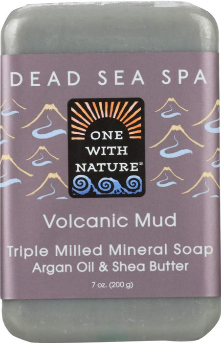 One With Nature Volcanic Mud Triple Milled Mineral Bar Soap 7 OZ