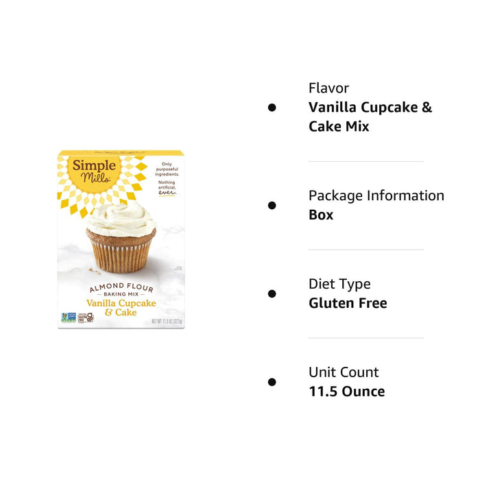 Simple Mills  Vanilla Cake And Cake Mix Almond Flour   11.5 Oz