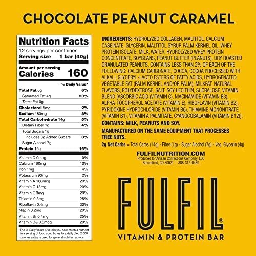 Fulfil  Vitamin And Protein Bar Chocolate Peanut Caramel   1.41 Oz