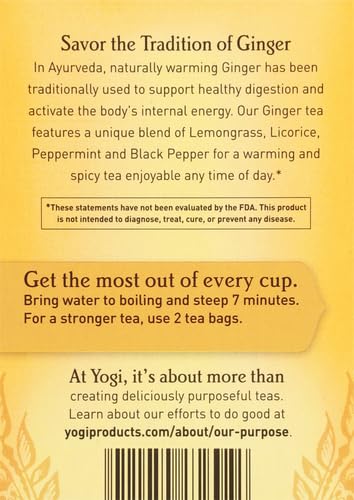 Yogi  Organic Herbal Tea Caffeine Free Ginger 1 Tea Bags  16 Bag