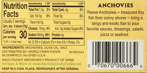 Reese's Anchovies Flat Fillets In Pure Olive Oil 2 oz