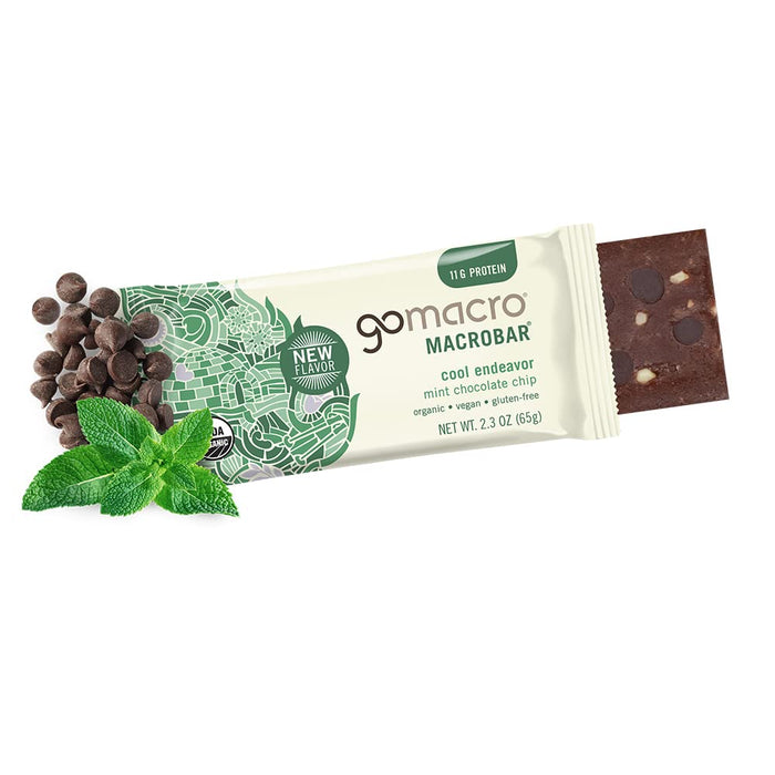 Gomacro Organic Macrobar; Mint Chocolate Chip 2.3 OZ