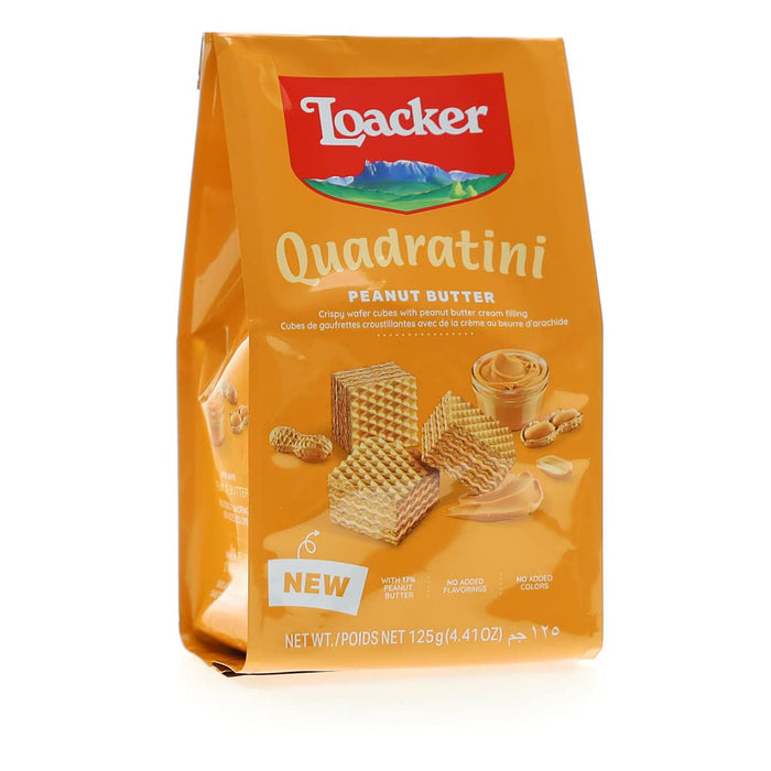 Loacker  Quadratiini Peanut Butter Bite Size Wafer Cookies  8.82 Oz