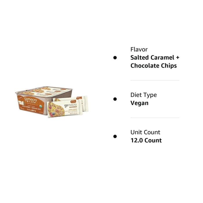 Gomacro  Organic Macrobar Salted Caramel Choclate Chip   2.3 Oz