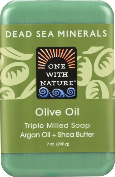 One With Nature Dead Sea Minerals Olive Oil Triple Milled Bar Soap 7 oz