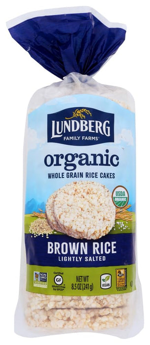 Lundberg Family Farms  Organic Brown Rice Cake Brown Lightly Salted  8.5 Oz