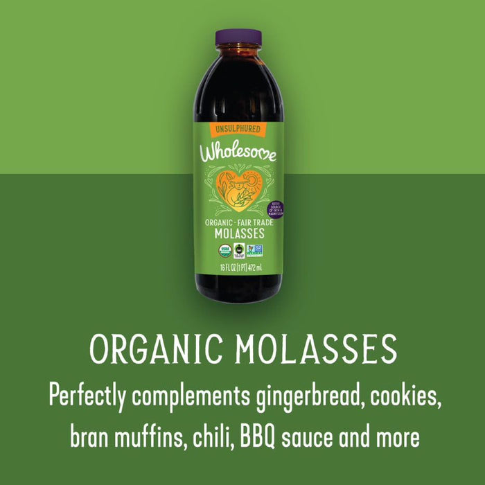 Wholesome  Organic Blackstrap Molasses  Unsulphured  16 Oz