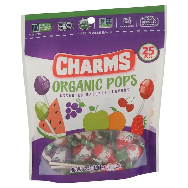 Charms Organic Pops with Assorted Naturals Flavors 4.49 oz