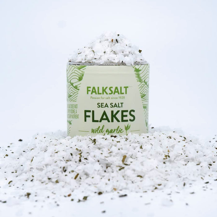 Falksalt  Wild Garlic Natural Sea Salt Flakes  4.4 Oz