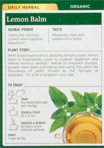 Traditional Medicinals  Organic Herbal Tea Lemon Balm Lemon Bal Og2  16 Bag