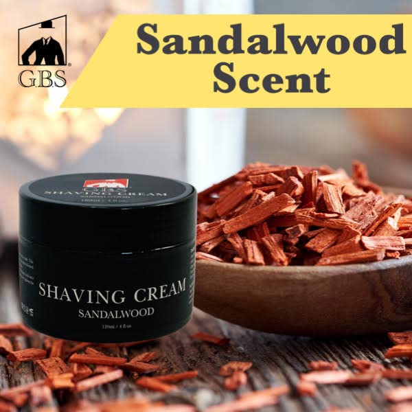 G.B.S Sandalwood Shaving Cream for Sensitive Skin 4 OZ