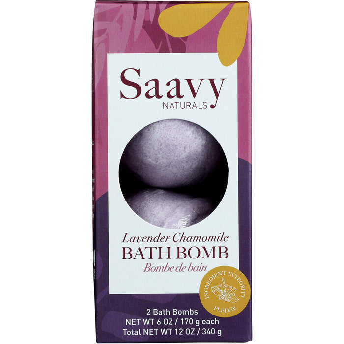 Saavy Naturals  Bath Bomb Duo Lavender Chamomile  1 Each  12 Oz