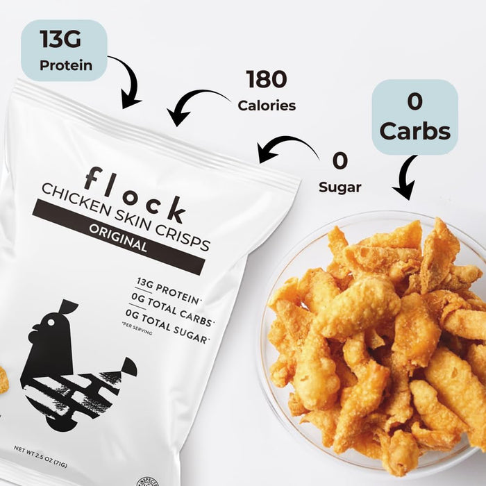 Flock Chicken Skin Crisps Original 2.5 OZ