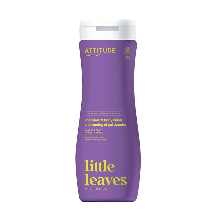 ATTITUDE Shampoo and Body Wash for Kids Vanilla & Pear 16 Oz