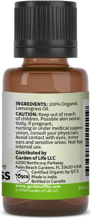 Garden Of Life  Organic Essential Oil Lemongrass  1 Each  0.5 Oz