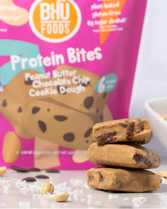 Bhu Foods  Keto Bites Peanut Butter Chocolate Chip Cookie Dough   5.29 Oz