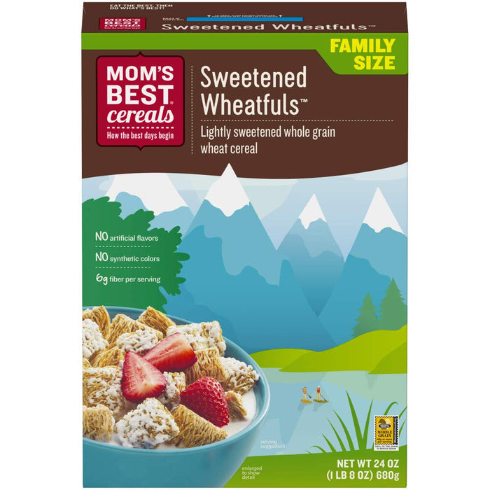 Mom`S Best  Naturals Sweetened Wheatfuls  Family Size Box   24 Oz