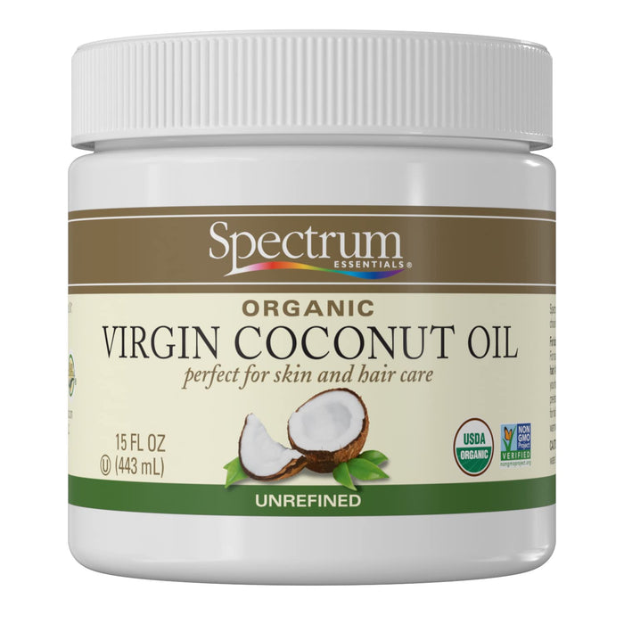 Spectrum Essentials  Organic Unrefined Coconut Oil  1 Each  15 Oz