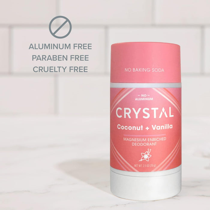 Crystal Deodorant Stick Magnesium Enriched  Coconut Vanilla 2.5 Oz