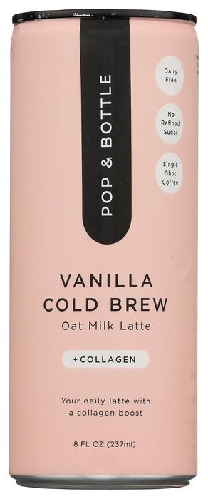 Pop & Bottle  Oat Milk Latte Vanilla   8 oz