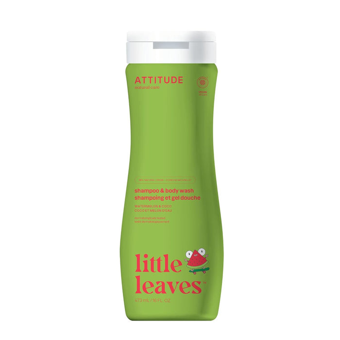 ATTITUDE Kids Shampoo and Body Wash Perfect for Sensitive Skin Watermelon & Coco 16 Oz